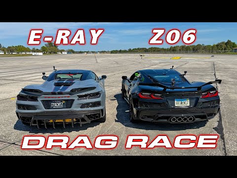 Trade my Z06 for the E-RAY? * Chevrolet Corvette E-Ray vs Z06 1/4 Mile Drag Race