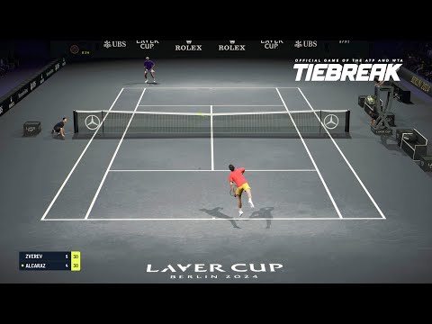 TIEBREAK - Alexander Zverev Vs Carlos Alcaraz I Laver Cup Arena I Legendary AI (PS5)