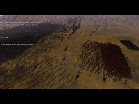 50.000 Runner Zombies vs 2.000 Spartans & 1.200 U.S. Soldiers - Ultimate Epic Battle Simulator UEBS