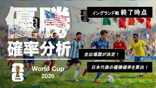 【数字で日本代表】World Cup開催前の優勝確率分析！日本の確率はどうなってる！？