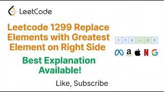 YouTube video 'Leetcode  1299  Replace Elements with Greatest Element on Right Side'