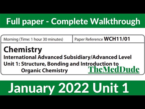 Edexcel IAL Chemistry Unit 1 WCH11/01 January 2022 - Full Paper Walkthrough