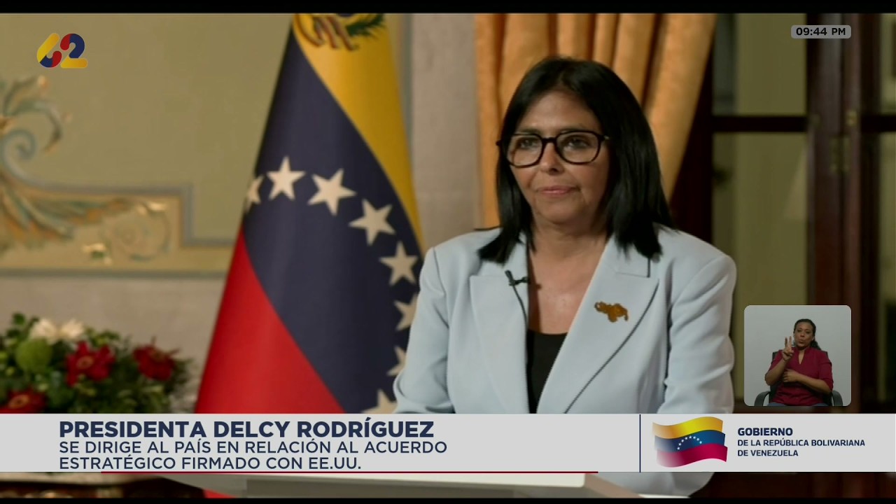 Alocución especial de Delcy Rodríguez sobre acuerdo petrolero con EE.UU., 29 agosto en la noche