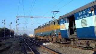 preview picture of video 'Traction motor sound WCAM3 Accelerate in Badnera jn. yard  17642 Narkher Kacheguda Intercity Express'