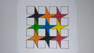 Easy geometric pattern drawing 🌟🌟 / Geometrical Chart / Geometrical illusion