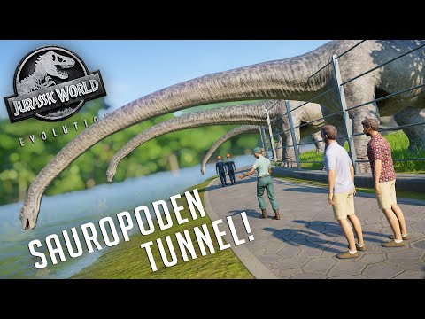 SAUROPODEN-TUNNEL für Gäste und Fahrzeuge! - Jurassic World Evolution