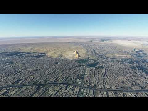 Flying Over Cairo and the Pyramids, Egypt