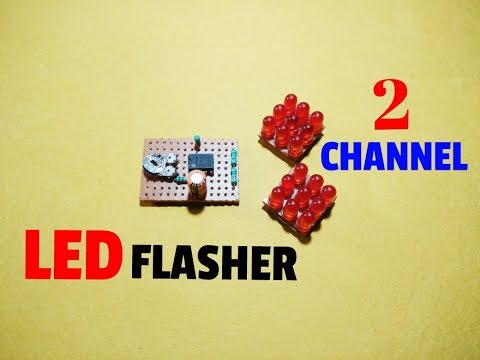 How To Make A Dual LED Flasher Circuit Using 555 IC..Simple Dual LED Flasher.. Video