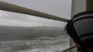 preview picture of video 'Tarbert Ferry during a storm in November 2013 Pt. 1'