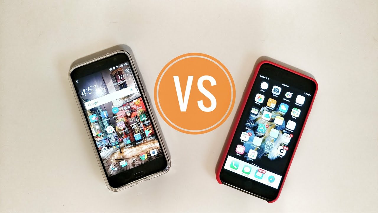 HTC U11 Solar Red vs iPhone 7 Plus Speed Test