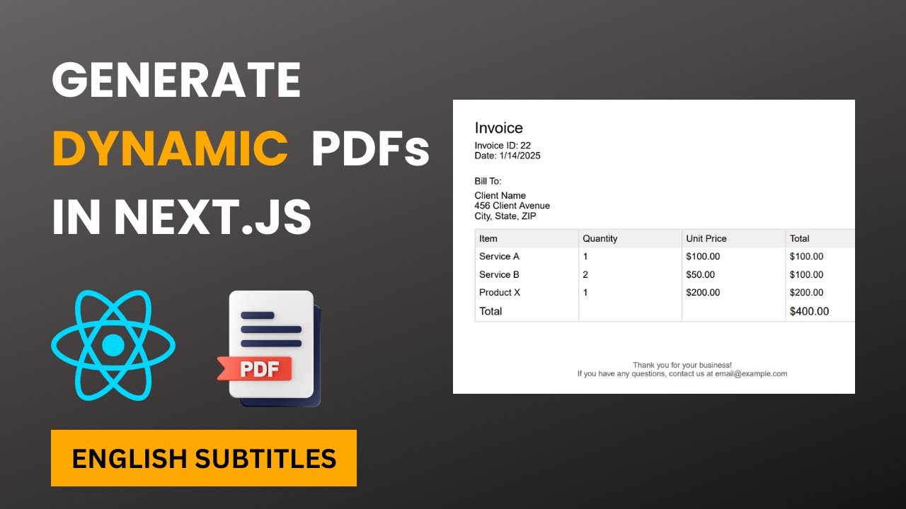 How to generate dynamic PDF in NextJS