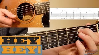 &quot;Hey Hey&quot; - Fingerstyle BLUES Guitar Lesson with TAB