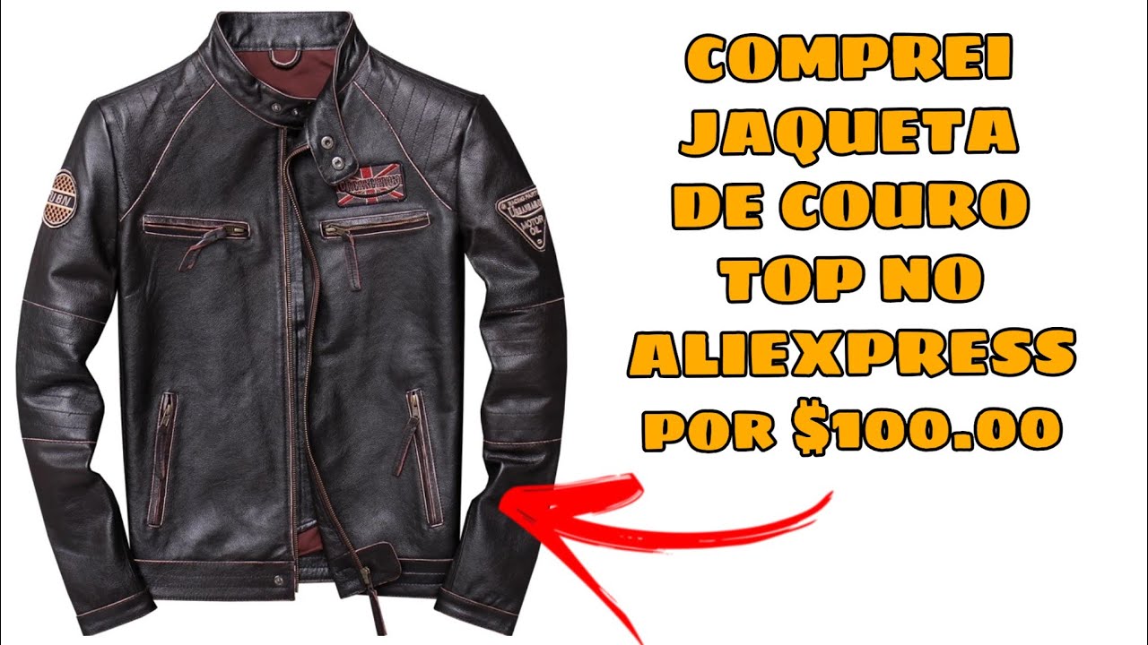 COMPREI JAQUETA DE COURO LEGÍTIMO TOP E BARATO NO ALIEXPRESS LINK DE COMPRA NA DESCRIÇÃO DR SINCERO