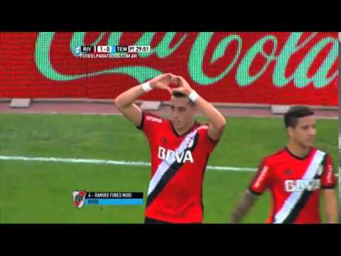 Gol de Ramiro Funes Mori de tiro libre - River 1 - 1 Temperley - Primera División 2015 - Fecha 16