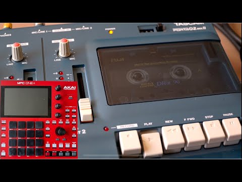 MPC One Plus with Tascam Porta 02 4-Track Cassette Recorder