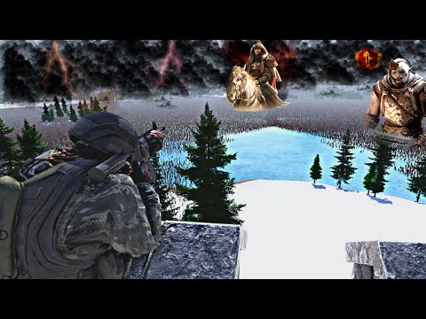 GENGHIS KHAN IS BETRAYED BY SAURON DURING HIS WINTERFELL SIEGE - Epic Battle Simulator 2 - UEBS 2