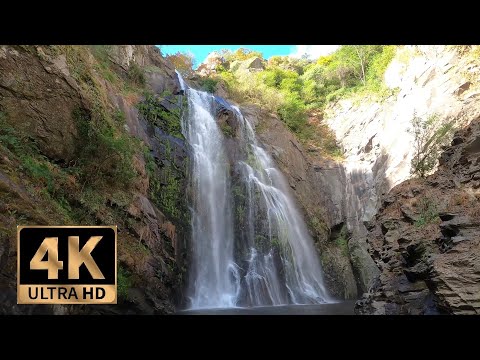 Amazing Waterfall in the Forest. Virtual Hike in Nature, ASMR 4K, Toxa, Silleda, Galicia UHD
