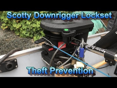Scotty Downrigger lock set, theft prevention
