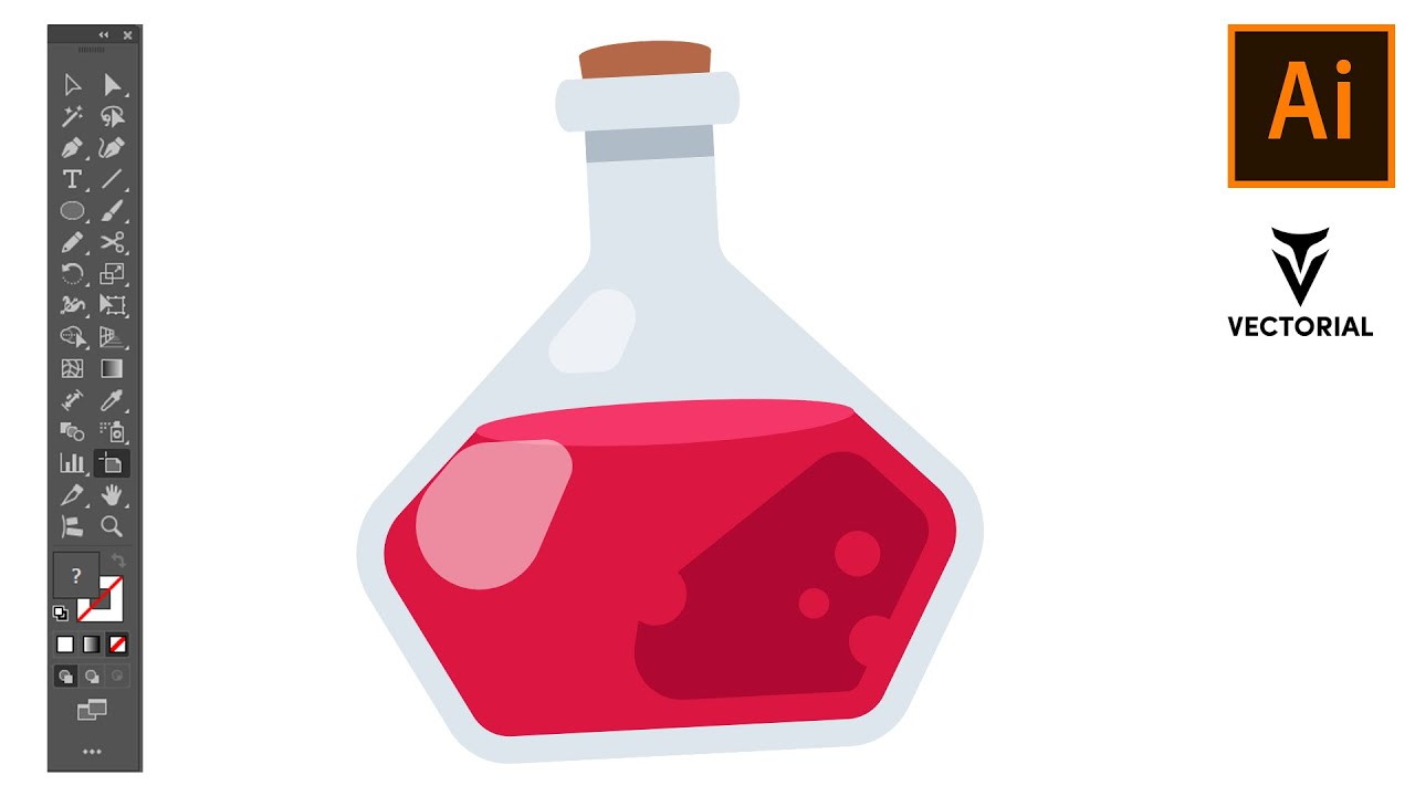 Create a Magical Potion Bottle Vector FAST in Adobe Illustrator!