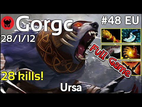 28 kills! Gorgc plays Ursa!!! Dota 2 Full Game 7.21