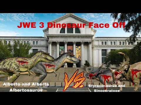 JWE 3 Dinosaur Face Off Alberto and Alberta Albertosaurus vs Styracosaurus and Sinoceratops 2025