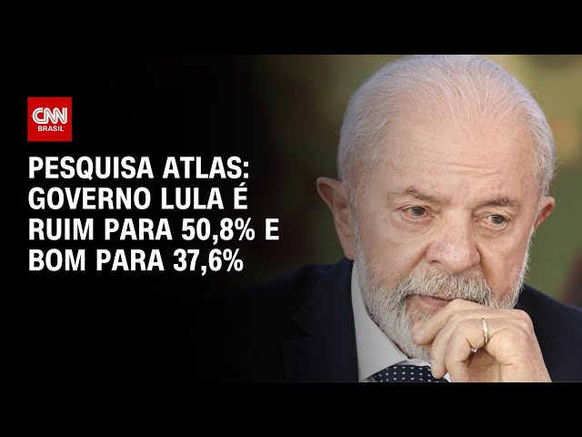 Pesquisa Atlas: Governo Lula é ruim para 50,8% e bom para 37,6% | BASTIDORES CNN