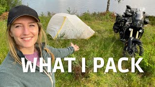 EVERYTHING I pack for a solo motorcycle camping trip!