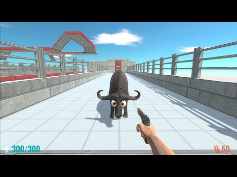 FPS Avatar with all weapons in the biggest battle map - Animal Revolt Battle Simulator