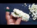 How To Tie Jasmine Flowers In Easy Way Different Method To String Jasmine Flowers Mallipoo Veni DIY
