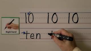 Kindergarten Math 4.2, Count and Write to 10 (Right and left-handed)