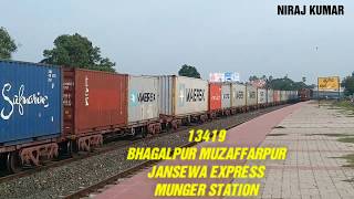 preview picture of video 'BHAGALPUR MUZAFFARPUR JANSEWA EXPRESS | MUNGER STATION |13419 | MUZAFFARPUR INTERCITY EXPRESS |'
