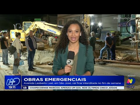 Obras emergenciais: avenida Leoberto Leal, em São José, vai ficar interditada no fim de semana