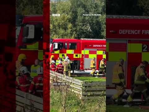 At the scene of RAF jet crashes in Anglesey. #RAF #Anglesey #Wales #PlaneCrash #BBCNews
