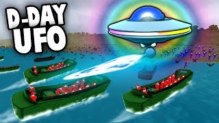 SECRET UFO Defends D-Day Invasion!  Aliens! (Ravenfield Gameplay)