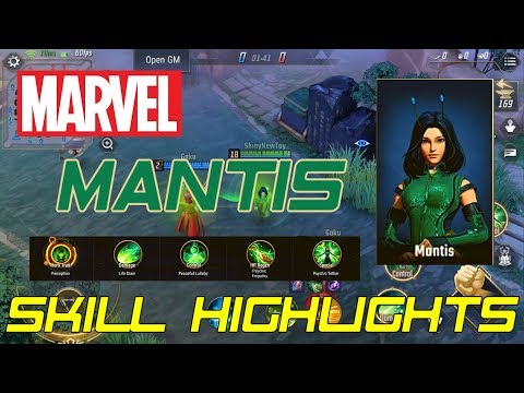 MARVEL SUPER WAR - MANTIS SKILL & ABILITIES HIGHLIGHTS (ANDROID/IOS) GAMEPLAY