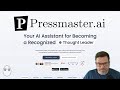 Creating Articles, Press Releases, and Social Posts All in One Platform - Pressmaster AI Review