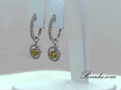 itrine Diamond Convertible Gemstone Earrings Gemstone Pendants in Whit ... [SDE0412]