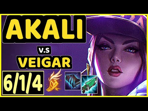 YODA (AKALI) vs VEIGAR - 6/1/4 KDA MID GAMEPLAY - BR Ranked MASTER