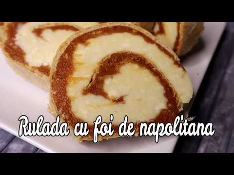 Rulada cu foi de napolitana si crema caramel | Maria Popescu