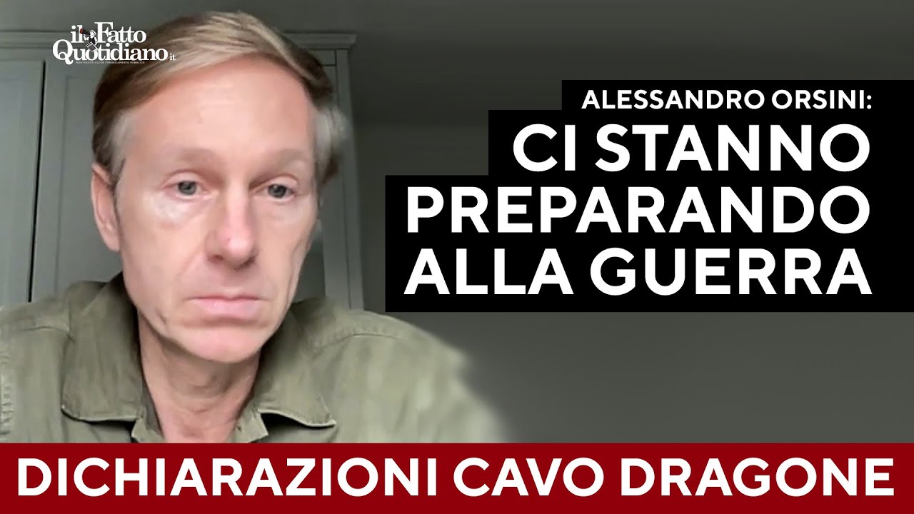Alessandro Orsini: "Dichiarazioni di Cavo Dragone? Stanno preparando gli italiani alla guerra"
