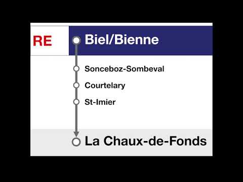 SBB Ansagen / annonces CFF - RegioExpress Biel/Bienne–Sonceboz-Sombeval–La Chaux-de-Fonds