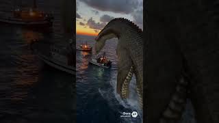 Download lagu GIGANTIC Sea Monster Destroys Fishing Boat! 🦖🔥 mp3