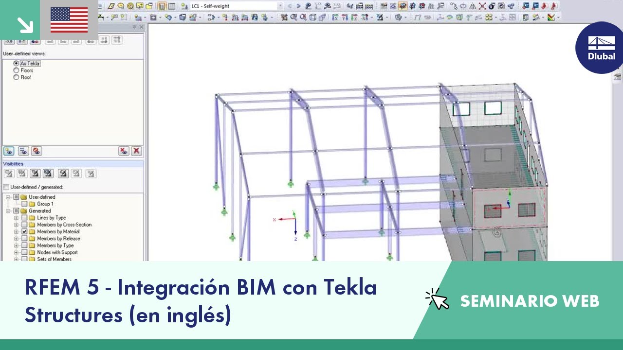 Seminario web: RFEM 5 - Integración BIM con Tekla Structures (en inglés)