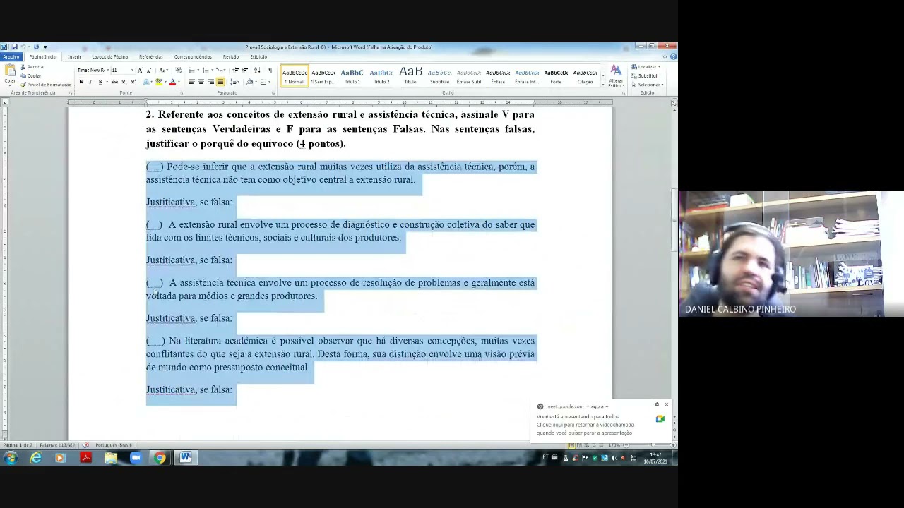 Comentários Prova I Sociologia e devagações sobre o sentido das provas: Prova algo?