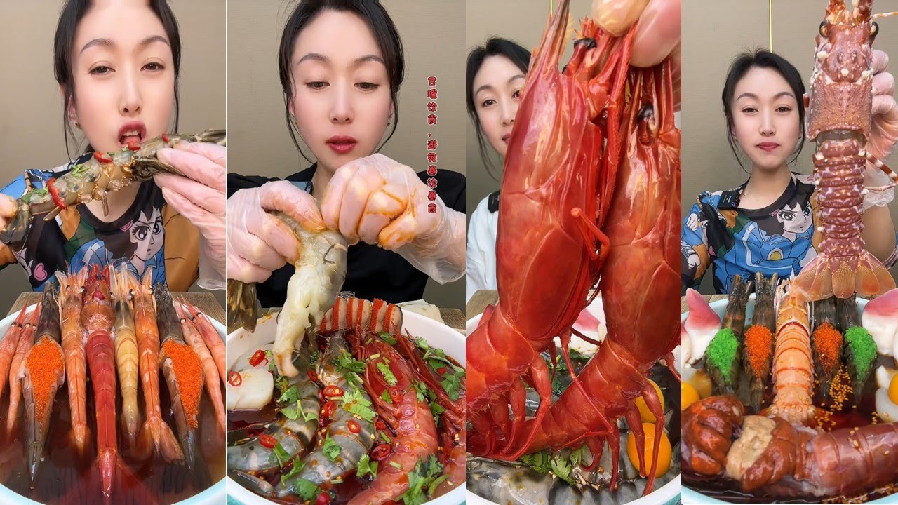 🦐🍽️ Huge Live Seafood Mukbang | Pure Eating Sounds & Satisfying Crunch ASMR