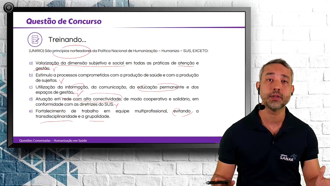 Questões Comentadas - Humanização em Saúde