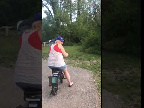 Video of the kids/grandma riding alongside the river!