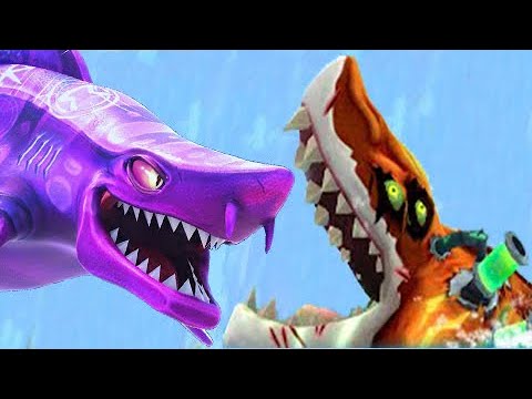 Hungry Shark World - Dark Magic Shark vs Atomic Shark - All Sharks Unlocked Gameplay