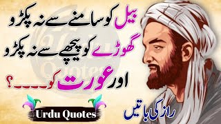 Bail Ko Samnay Se Na Pakro Ghoray Ko Pichay Se Aor Aurat Ko..? | Raz Ki Batein | Urdu Quotes