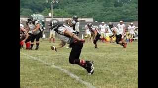 preview picture of video 'Slow-mo Touchdown and Block - Sabers - Lancaster Ohio - June 16, 2012'
